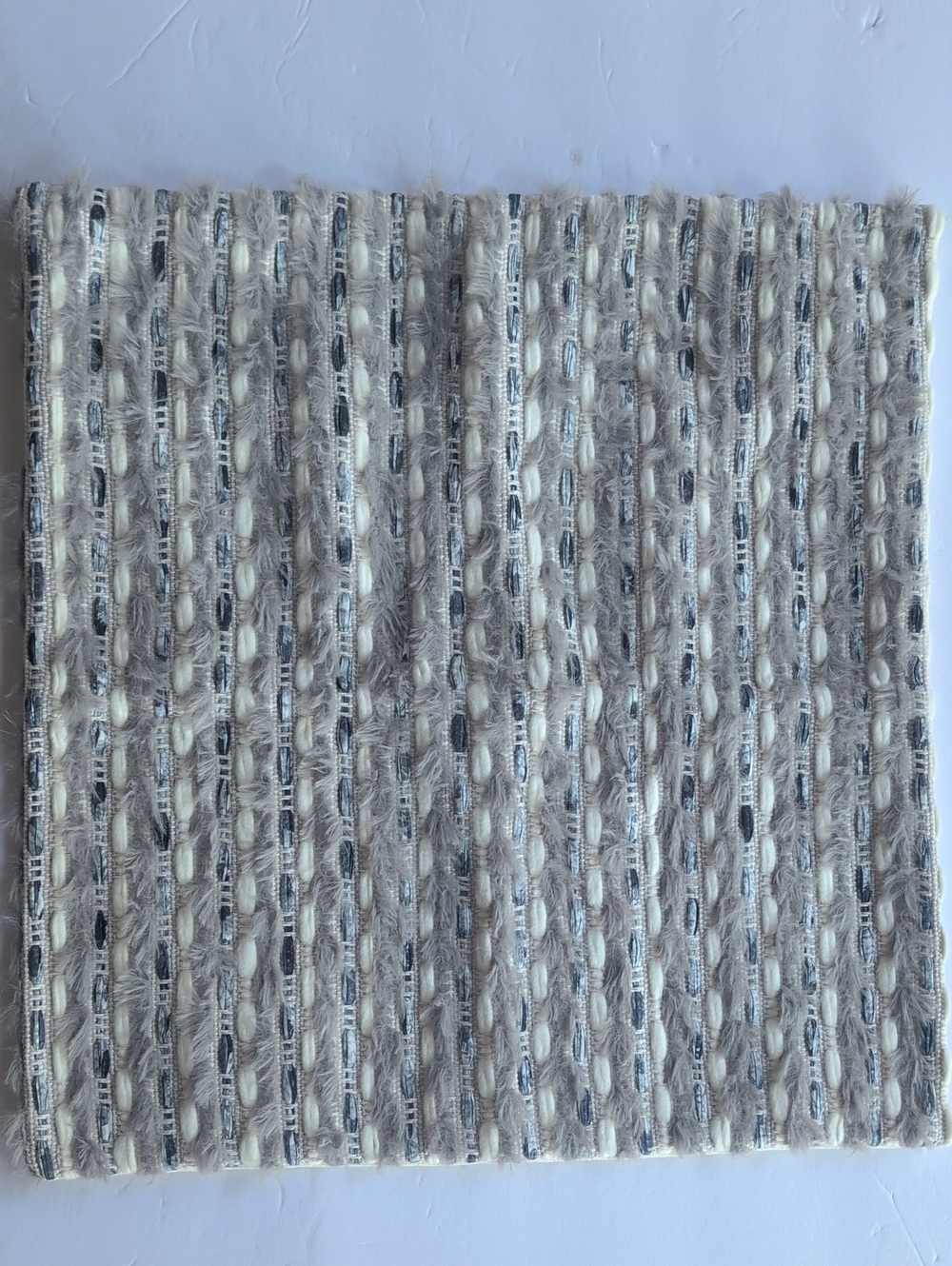 Neutral Textured Stripe Accent Pillow Cover - Cream and Gray